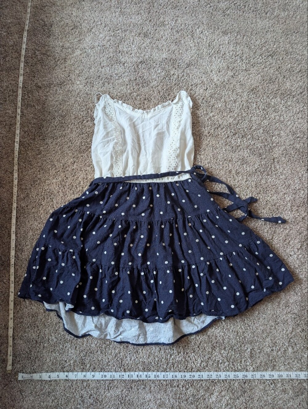 mine Navy and White Polka Dot Mini Dress